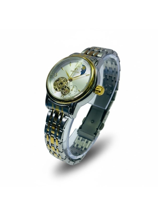 SHADOW Luna Grace AS81019 Automatic Women’s Watch Stainless Steel Gold Silver Skeleton Dial Elegant Luxury Ladies Wristwatch - Image 3