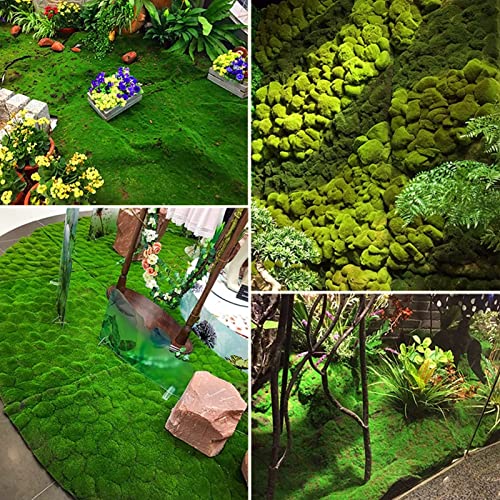 YIQIFLY Simulation Artificial Moss Mat Fake Grass Rug DIY Synthetic Turf Lawn Carpet for Wedding Home Backyard Balcony Indoor Outdoor Decor (Color : Green, Size : 1x1m(3.2x3.2ft)) - Image 5