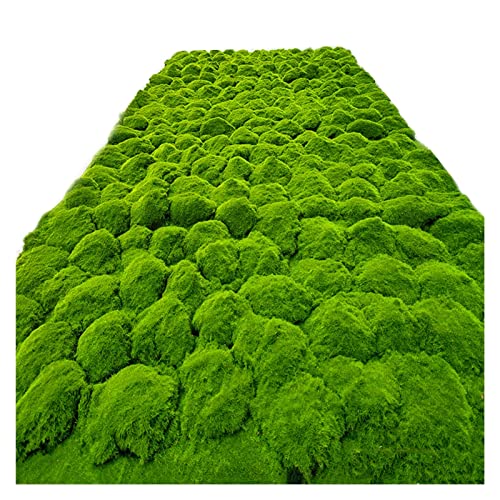 YIQIFLY Simulation Artificial Moss Mat Fake Grass Rug DIY Synthetic Turf Lawn Carpet for Wedding Home Backyard Balcony Indoor Outdoor Decor (Color : Green, Size : 1x1m(3.2x3.2ft)) - Image 1