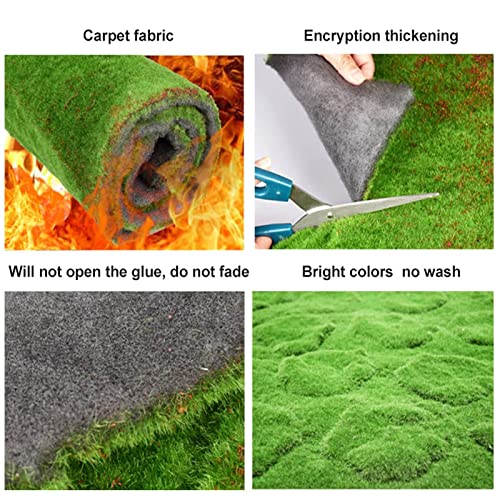 YIQIFLY Simulation Artificial Moss Mat Fake Grass Rug DIY Synthetic Turf Lawn Carpet for Wedding Home Backyard Balcony Indoor Outdoor Decor (Color : Green, Size : 1x1m(3.2x3.2ft)) - Image 2