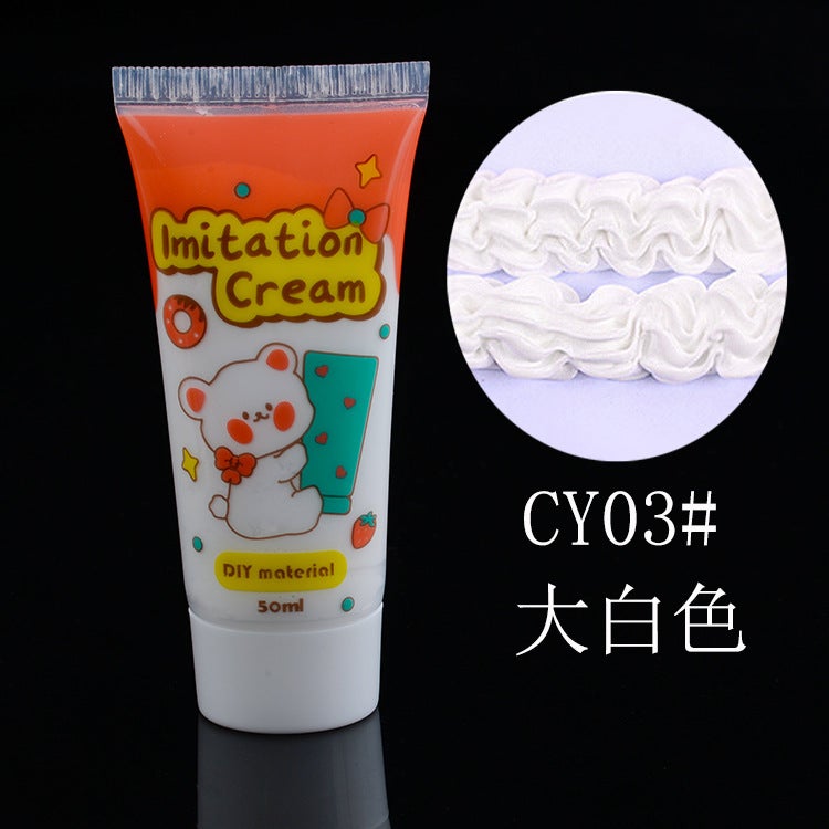 Generic Emulation cream glue phone case hairpin glue 50ml handmade diy material package stationery box jelly glue Accessories Wholesale CY03# Big White 
