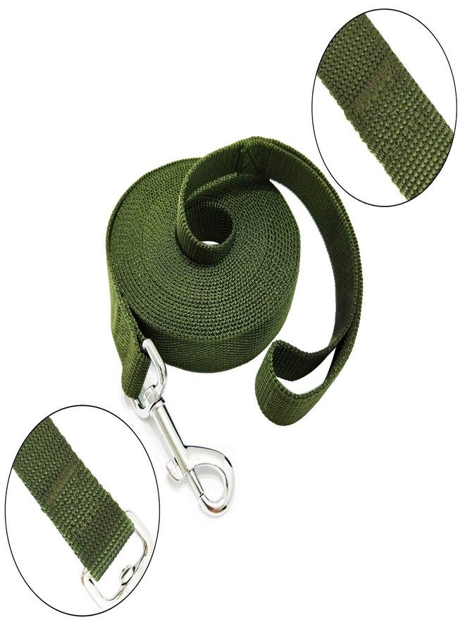 TAIDA 20ft 30ft 40ft 50ft Nylon Long Training Dog Leash for Small Medium Large Dogs, Long leashes Dog/Puppy Lead for Obedience Recall Training, Camping, or Backyard, 1 inch Wide (20 Foot, Green) - Image 2