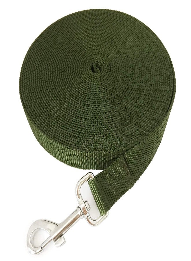 TAIDA 20ft 30ft 40ft 50ft Nylon Long Training Dog Leash for Small Medium Large Dogs, Long leashes Dog/Puppy Lead for Obedience Recall Training, Camping, or Backyard, 1 inch Wide (20 Foot, Green) - Image 3