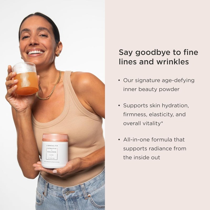 JSHealth مسحوق مكملات الجمال كولاجين فيتاليتي إكس من جي إس هيلث مع الألوة فيرا والسيليكا والفيتامينات C و E لتغذية الشعر والبشرة والأظافر 180 جرام - Image 2