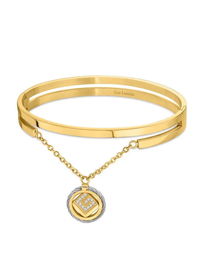 غاي لاروش Camille Silver and Gold Bangle for Women
