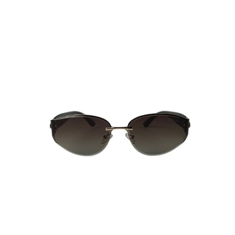 BOLD hexac Rectangle Sunglasses for Unisex - Silver Blue - Image 1