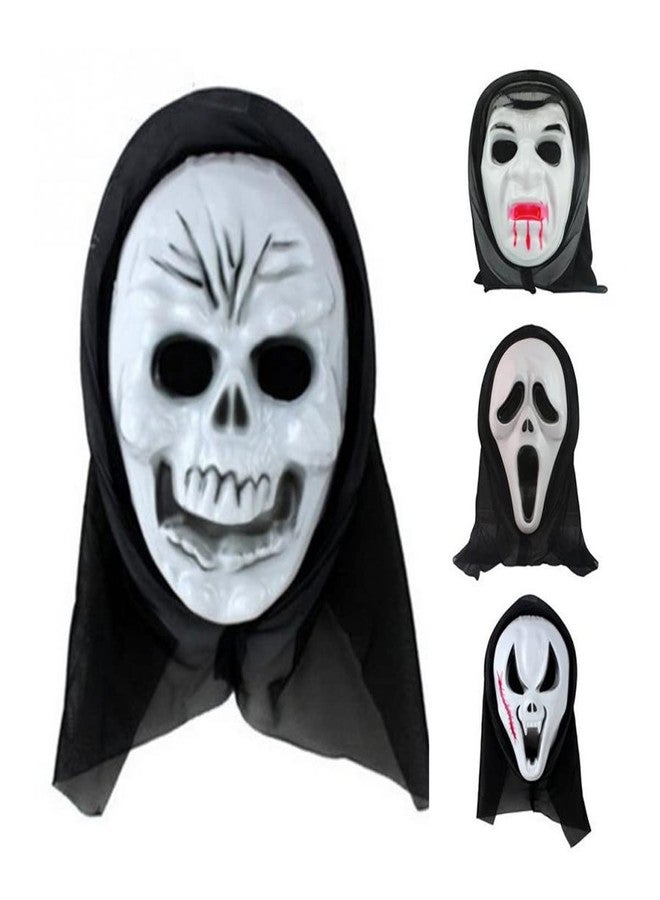 Crazy Sutra® Skeleton Red Patch FACE MASK Fawkes Mask Anonymous Edition Face-Mask Perfect Fit Cosplay Holi Mask Adult & Kids Fancy Dress Costume Accessory Halloween Function Party (Pack of 2) - Image 3