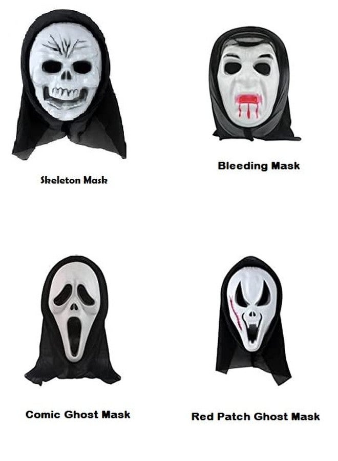 Crazy Sutra® Skeleton Red Patch FACE MASK Fawkes Mask Anonymous Edition Face-Mask Perfect Fit Cosplay Holi Mask Adult & Kids Fancy Dress Costume Accessory Halloween Function Party (Pack of 2) - Image 2
