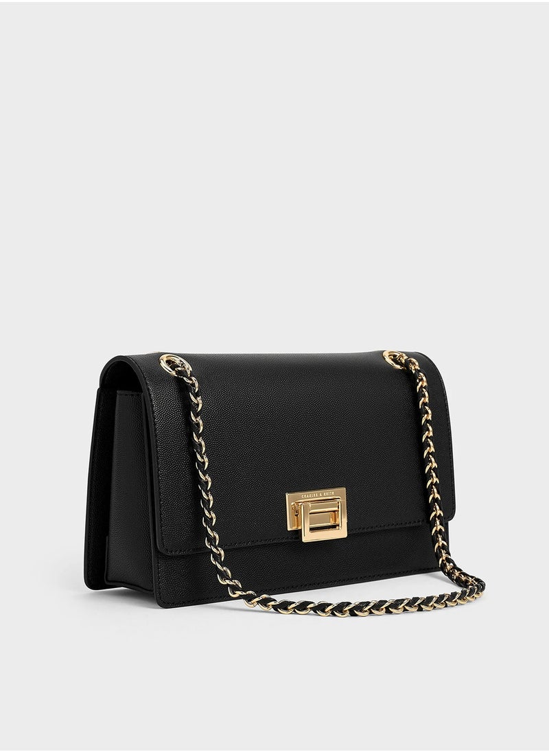 Charles & Keith Charles & Keith Everline Square Buckle Chain Bag  - Image 3