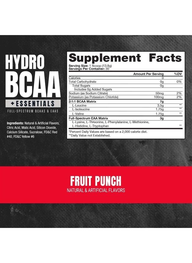 ProSupps HydroBCAA BCAA/EAA Full Spectrum Matrix, 7g BCAAs, 3g EAAS, 0g Sugar, 0g Carbs (Fruit Punch, 30 Servings) - Image 2