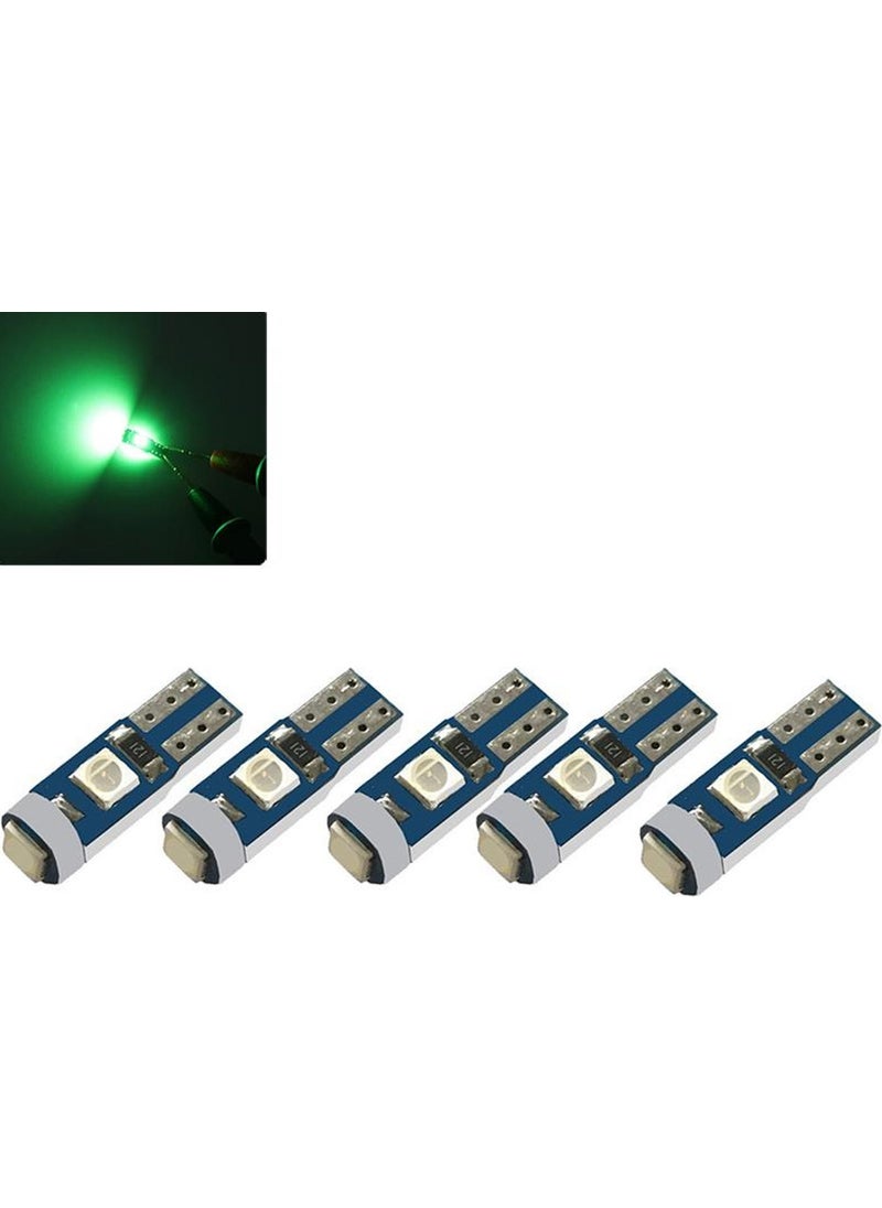 Zembil 5 Pieces Green T5 LED Speedometer Dial Ambient Lighting Bulb  - Image 1