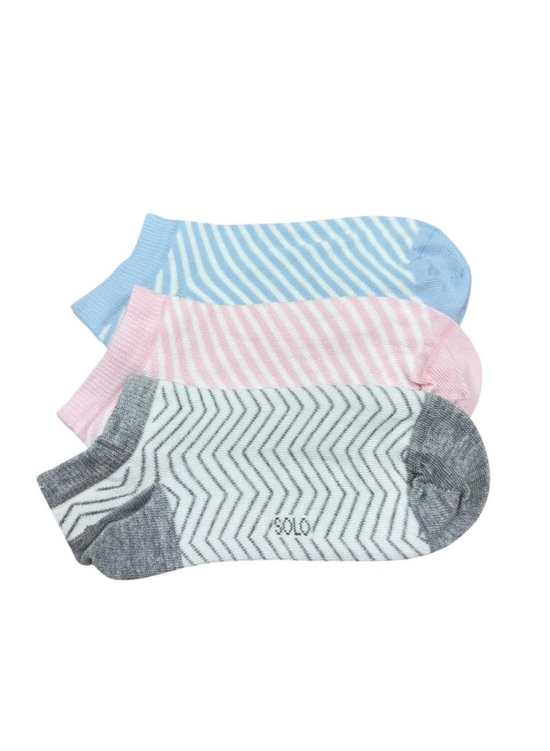 Solo Solo women Trendy Sneaker Pack of 3 Socks  - Image 2