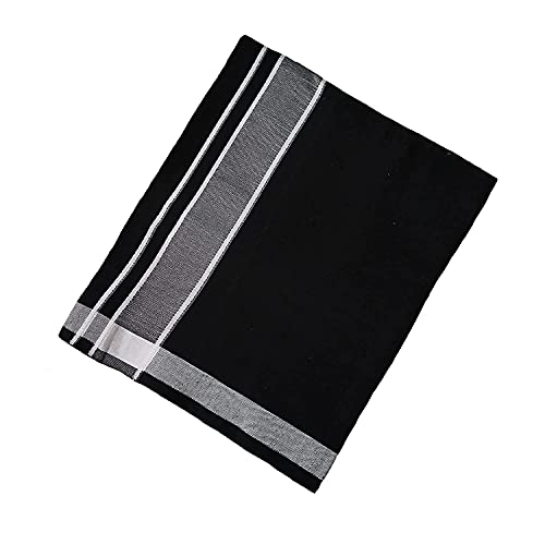 RAGINI V Men's Kerala cotton lungi pack of 2 (Black, Grey) - Image 3