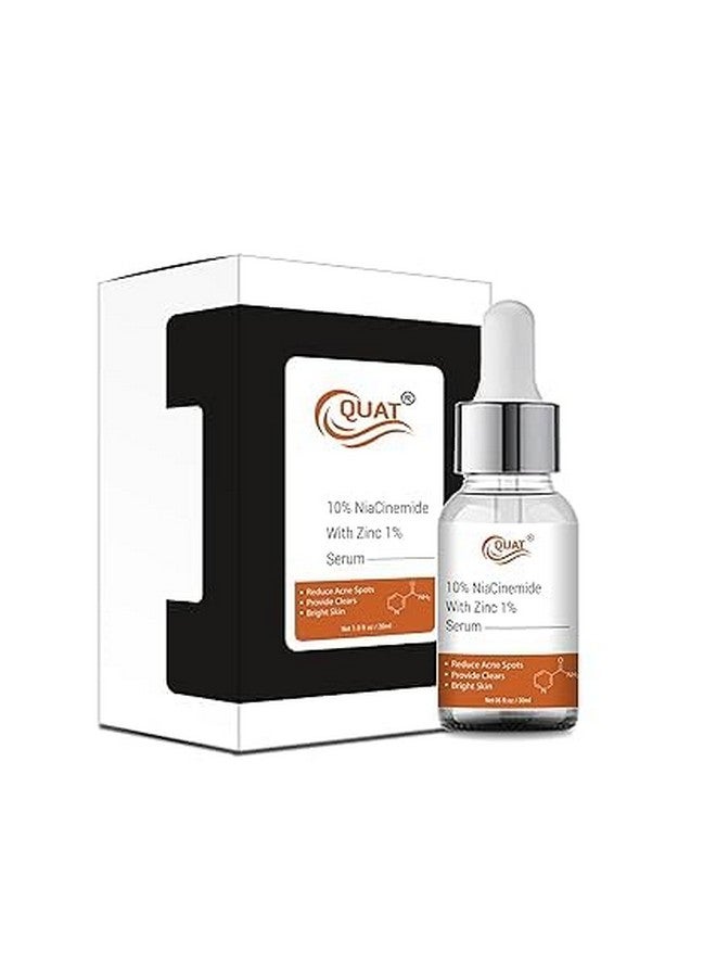 QUAT 10% Niacinamide + 1% Zinc Serum, Tackles Blemishes, Minimises Pore Appearance (30 ml) (New) - Image 1
