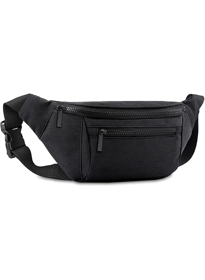 X spring Fanny Pack for Men Women Crossbody Waist Bag Pack Lightweight Comfortable Black Waist Bag Belt Bag for Travel Walking Running Hiking Cycling Easy Carry Any Phone Wallet - Image 1