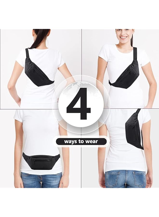 X spring Fanny Pack for Men Women Crossbody Waist Bag Pack Lightweight Comfortable Black Waist Bag Belt Bag for Travel Walking Running Hiking Cycling Easy Carry Any Phone Wallet - Image 4