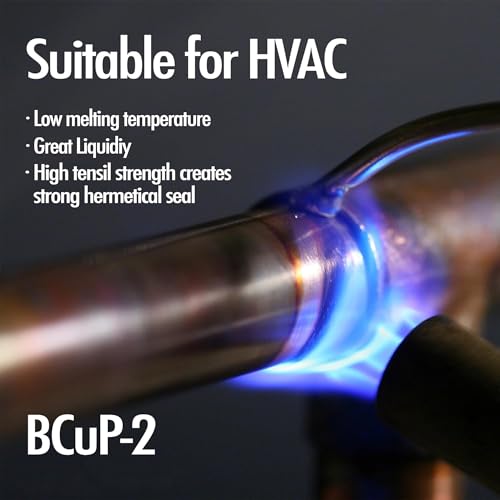 Vouyar 40 Sticks Copper Brazing Rods BCuP-2 (5/64" x 9.8") 2mm Phosphorus Round Self Fluxing Welding Brass Brazing Rod Sticks TIG Arc Pipes for Air Conditioner Refrigerators Pipe Gas - Image 5