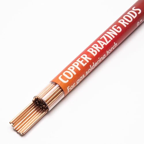 Vouyar 40 Sticks Copper Brazing Rods BCuP-2 (5/64" x 9.8") 2mm Phosphorus Round Self Fluxing Welding Brass Brazing Rod Sticks TIG Arc Pipes for Air Conditioner Refrigerators Pipe Gas - Image 1