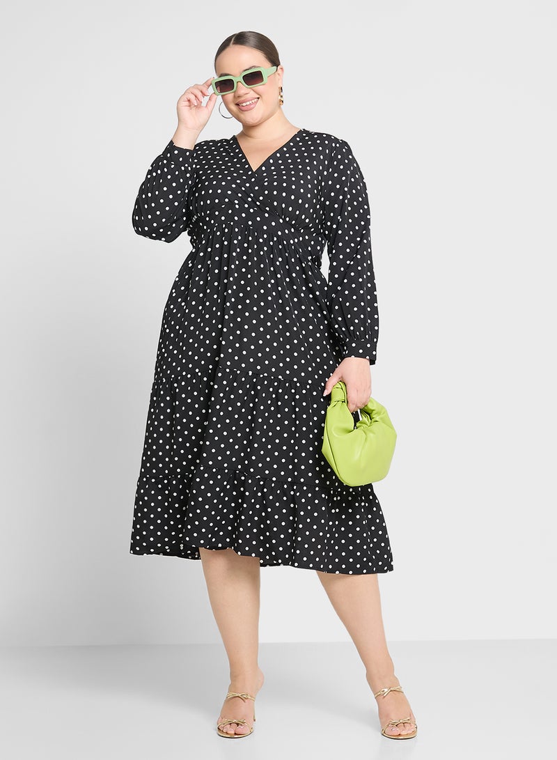 Ginger Plus Polka Dot Midi Dress - Image 4