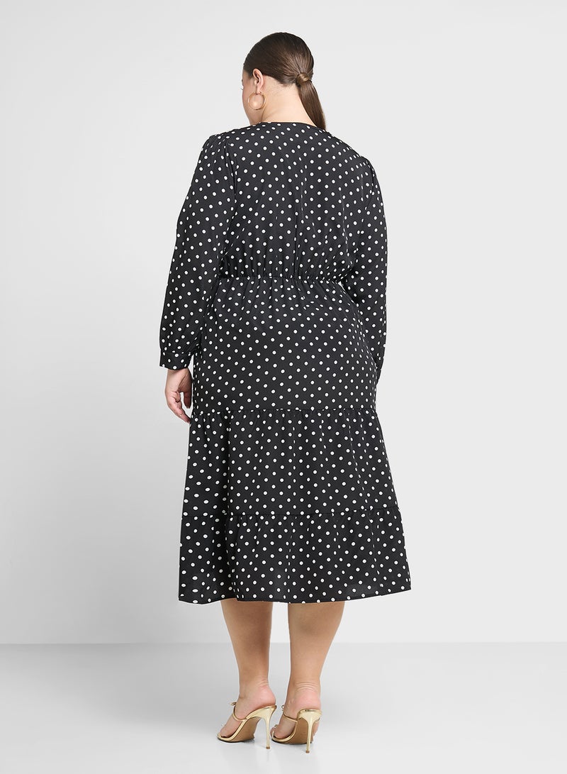 Ginger Plus Polka Dot Midi Dress - Image 2
