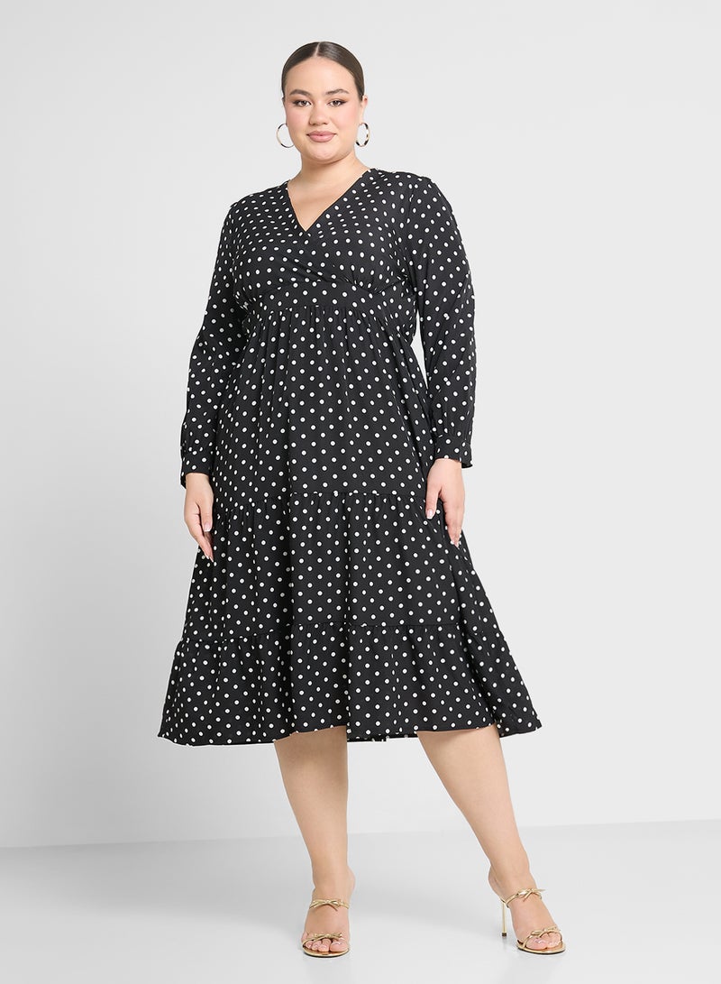 Ginger Plus Polka Dot Midi Dress - Image 1