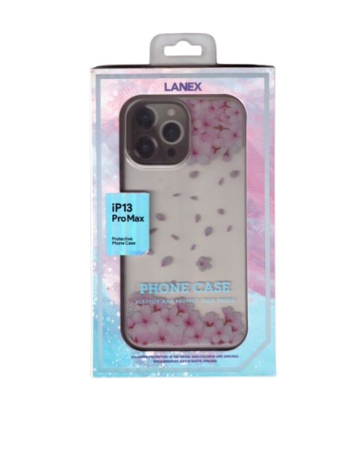 لانيكس كفر حماية شفاف "أزهار الكرز" للآيفون 13 برو ماكس (LANEX) | مقاوم للصدمات وجودة ممتازة