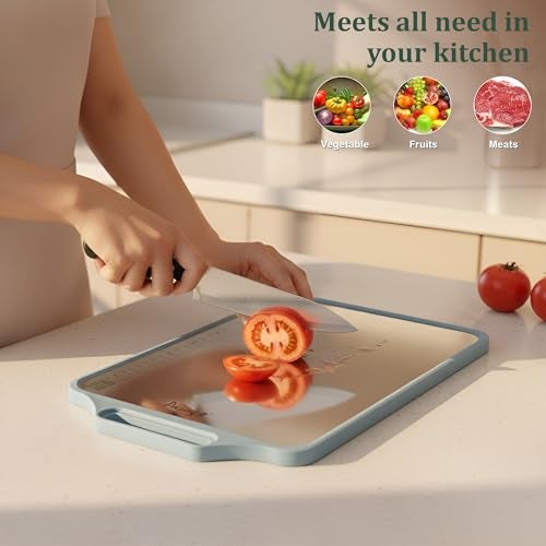 Parage 2-in-1 Reversible Chopping Board | Stainless Steel + Wooden Dual-Side Cutting Board | Hygienic, Anti-Slip, Heavy-Duty Board for Meat, Vegetables, Fruits & Kitchen Use | 37 x 23.5 cm - Image 3