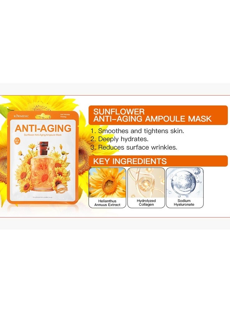 Kormesic عباد الشمس أمبول ترطيب وتضييق قناع 25 مل-5 حزم - Image 2