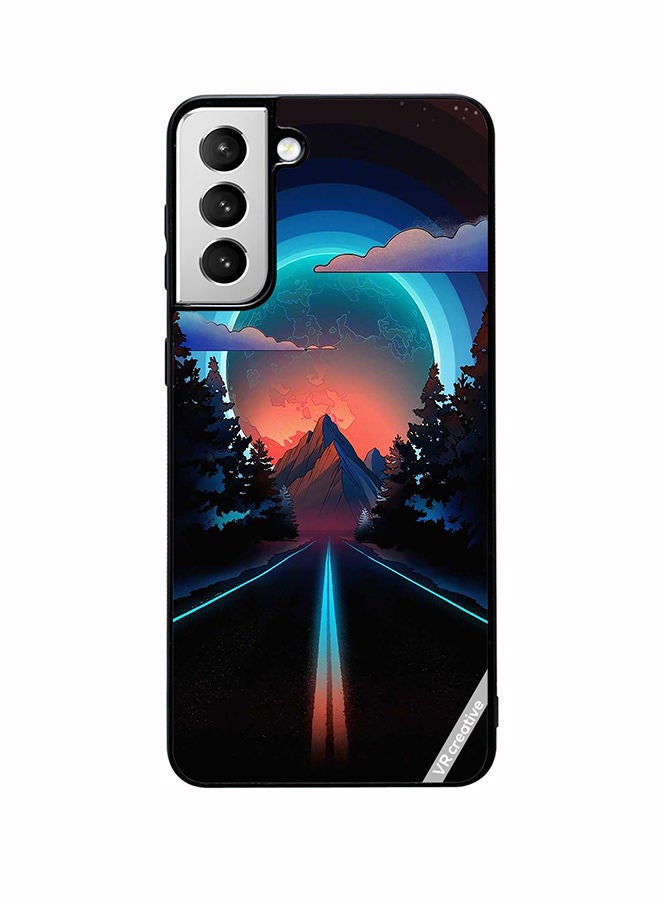 VR CREATIVE Protective Case Cover For Samsung Galaxy S22 Plus 5G Road To Paradise Design Multicolour - Image 1