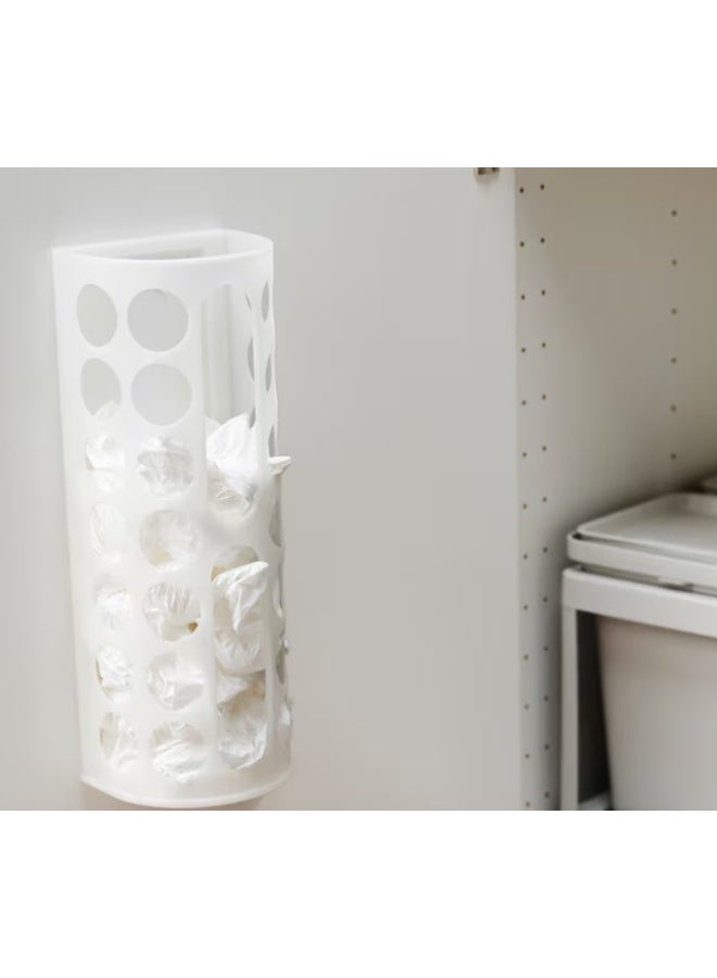 Plastic Bag Dispenser – Wall-Mount or Cabinet Organizer – White – Compact Storage Holder for Grocery & Shopping Bags – Space-Saving Design - Image 3