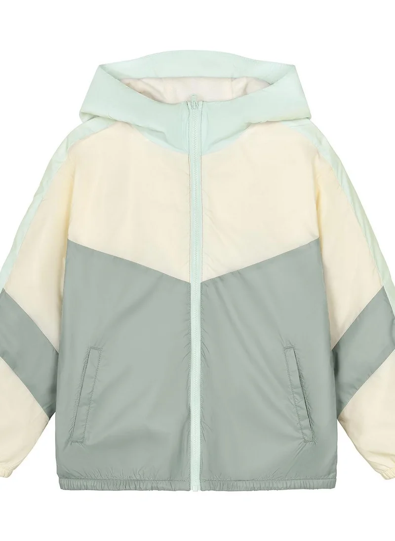 GIORDANO Kids' Nylon Fleece-Lined Comfort Fit Windbreaker Hoodie