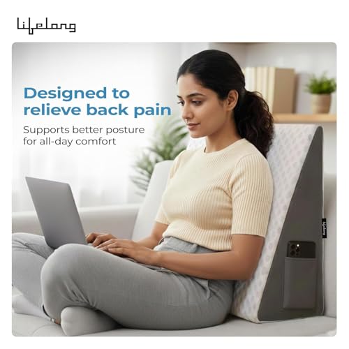 Lifelong Orthopedic Memory Foam Wedge Pillow for Sleeping, Sitting & Acid Reflux Relief | High Resilience Foam | Leg Elevator, Back Support & Pain Relief Pillow for Comfortable Rest (LLWP071) - Image 4