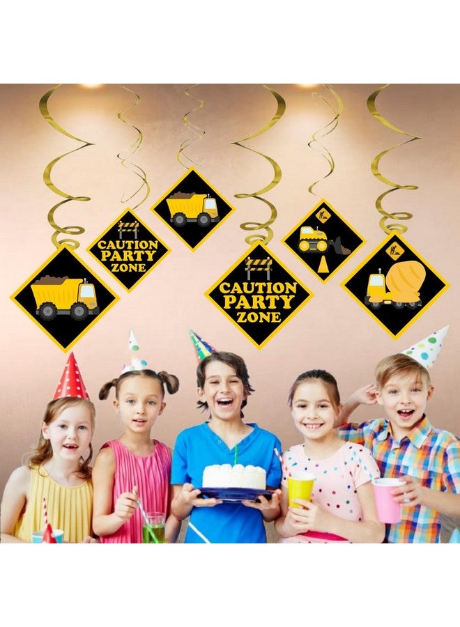 Balloonistics Construction Theme Ceiling Swirl Decorations Birthday Cutout Festive Party Supplies Decorations Event Party (Pack of 6 Swirls and Cutouts) - Image 3