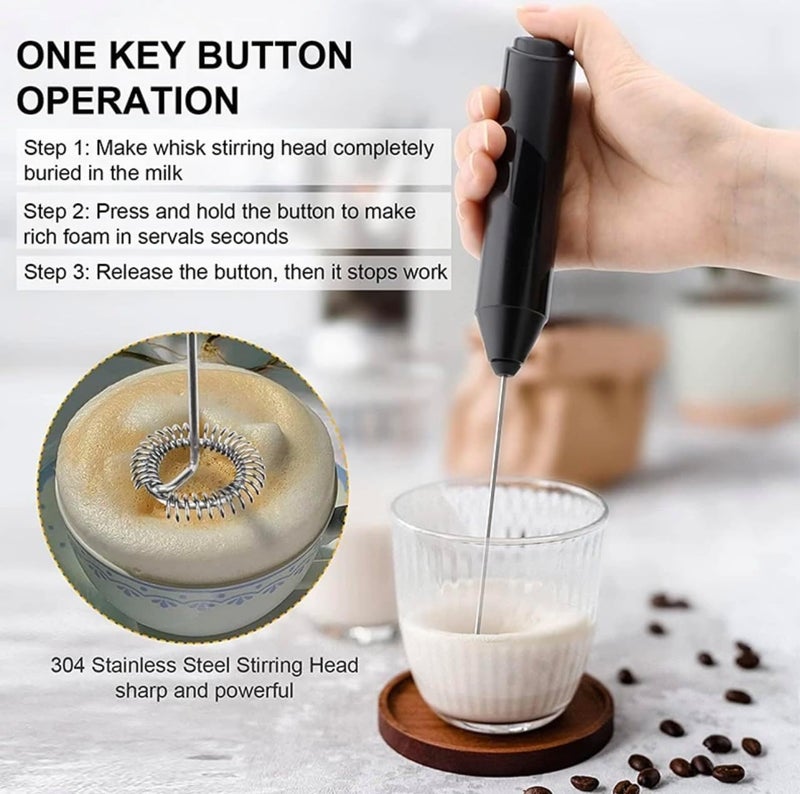 Portable Electric Milk Frother Handheld Battery Operated Foam Maker for Coffee Lattes Cappuccino Hot Chocolate Matcha Easy Compact Kitchen Tool - Image 4