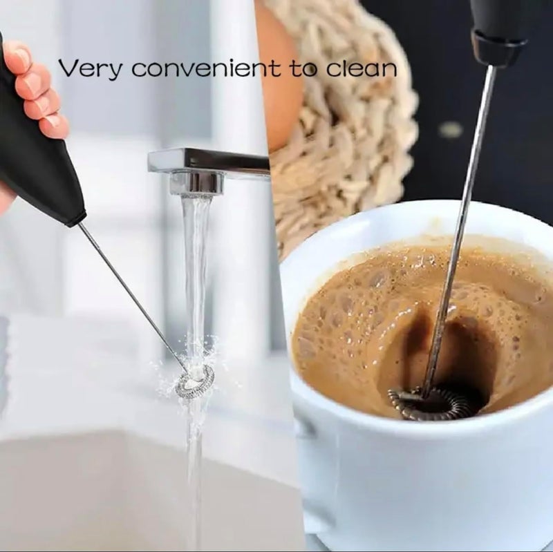 Portable Electric Milk Frother Handheld Battery Operated Foam Maker for Coffee Lattes Cappuccino Hot Chocolate Matcha Easy Compact Kitchen Tool - Image 5