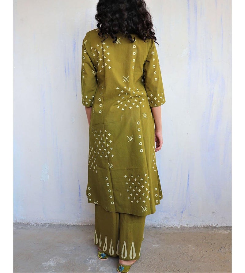 ANNI Designer Women's Rayon Viscose A-Line Printed Kurta with Palazzo (CHAURYA Mehandi_5XL_Mehandi_XXXXX-Large) - Image 2