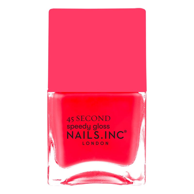 Nails Inc 45 Second Speedy Gloss Charlie Coral Pink Glossy No Chip Long Lasting Quick Dry Air Dry Professional Manicures Pedicures Fingernails Toenails Vegan Nail Polish 047 Fl Oz - Image 3