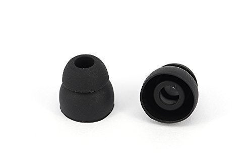 Sqrmekoko 10pcs Black Double Flange Replacement Silicone Earbuds EarTips 4.1mm Connector(Fits PowerBeats 2 wireless) - Image 2