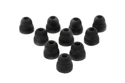 Sqrmekoko 10pcs Black Double Flange Replacement Silicone Earbuds EarTips 4.1mm Connector(Fits PowerBeats 2 wireless) - Image 1