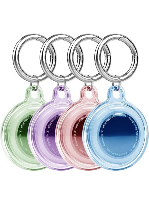 AirTag Applicable Protective Case Soft Glue All-inclusive Anti-loss Waterproof Tracker AirTag Apple Locator Airtag-Color:Blue Pink Purple Green
