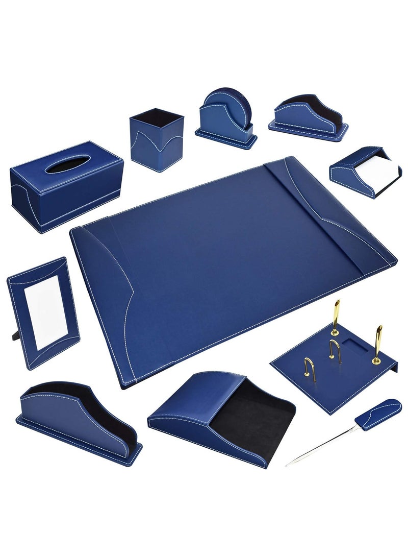 FIS طقم مكتب تنفيذي من FIS مكون من 11 قطعة من البولي يوريثين الإيطالي باللون الأزرق - FSDS183BL - Image 1