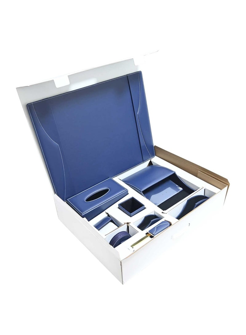 FIS طقم مكتب تنفيذي من FIS مكون من 11 قطعة من البولي يوريثين الإيطالي باللون الأزرق - FSDS183BL - Image 3