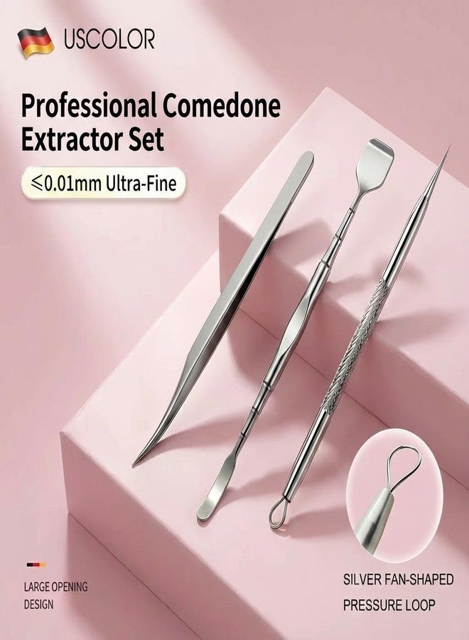 USCOLOR 60PCS Pimple Popper Tool Kit, Professional Blackhead Remover for Face, Stainless Steel Pimple Extractor Set, Blackhead Remover Tweezers for Acne, Whitehead, and Blemish Treatment - Image 5