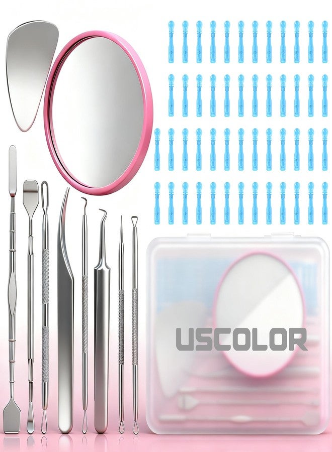 USCOLOR 60PCS Pimple Popper Tool Kit, Professional Blackhead Remover for Face, Stainless Steel Pimple Extractor Set, Blackhead Remover Tweezers for Acne, Whitehead, and Blemish Treatment - Image 1