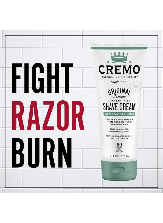 cremo Remo Barber Grade Silver Water & Birch Shave Cream Astonishingly Superior Ultraslick Shaving Cream Fights Nicks Cuts And Razor Burn 6 Fl Oz (Pack Of 2)  - Image 3