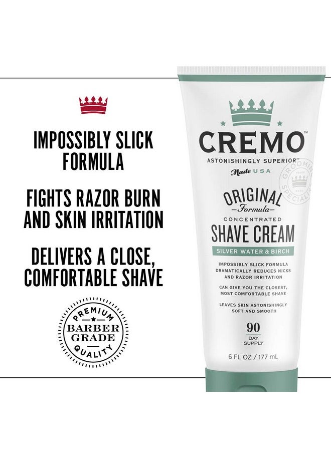 cremo Remo Barber Grade Silver Water & Birch Shave Cream Astonishingly Superior Ultraslick Shaving Cream Fights Nicks Cuts And Razor Burn 6 Fl Oz (Pack Of 2)  - Image 4