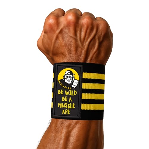 Muscleape Wrist Supporter for Gym Wrist Band for Men Gym & Women with Thumb Loop Straps - Wrist Wrap Gym Accessories for Men Hand Grip & Wrist Support Sports Straps for Gym, Weightlifting. - Image 1