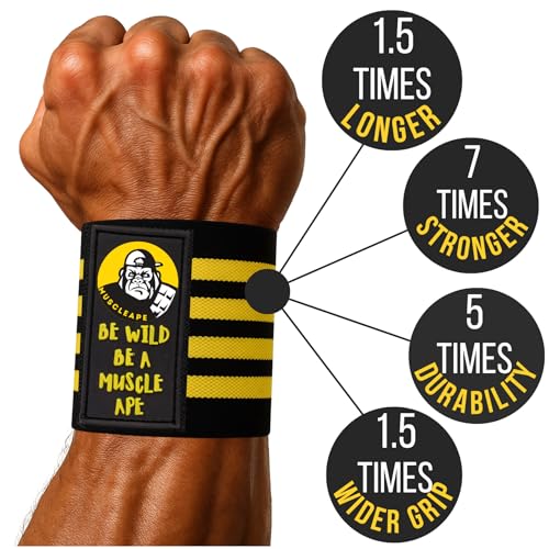 Muscleape Wrist Supporter for Gym Wrist Band for Men Gym & Women with Thumb Loop Straps - Wrist Wrap Gym Accessories for Men Hand Grip & Wrist Support Sports Straps for Gym, Weightlifting. - Image 3