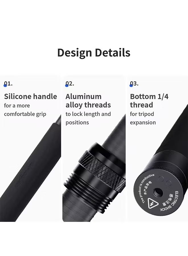 aMagisn عصا سيلفي غير مرئية من aMagisn 3M، حامل أحادي ممتد من ألياف الكربون بطول 118 بوصة لملحقات Gopro Max Insta360 X2 X3 X4 X5 - Image 4