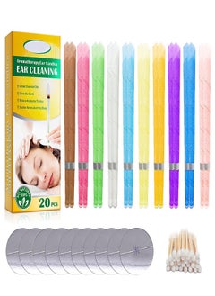 Sefudun 20 Pcs Aromatherapy Beeswax Ear Candle 10 Pcs Ear Protection Tray Set Reduce Tinnitus  - Image 1